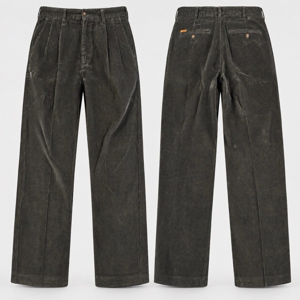Vintage 90s Duck Head Corduroy Pants 34 X 30 Tapered Leg Baggy black